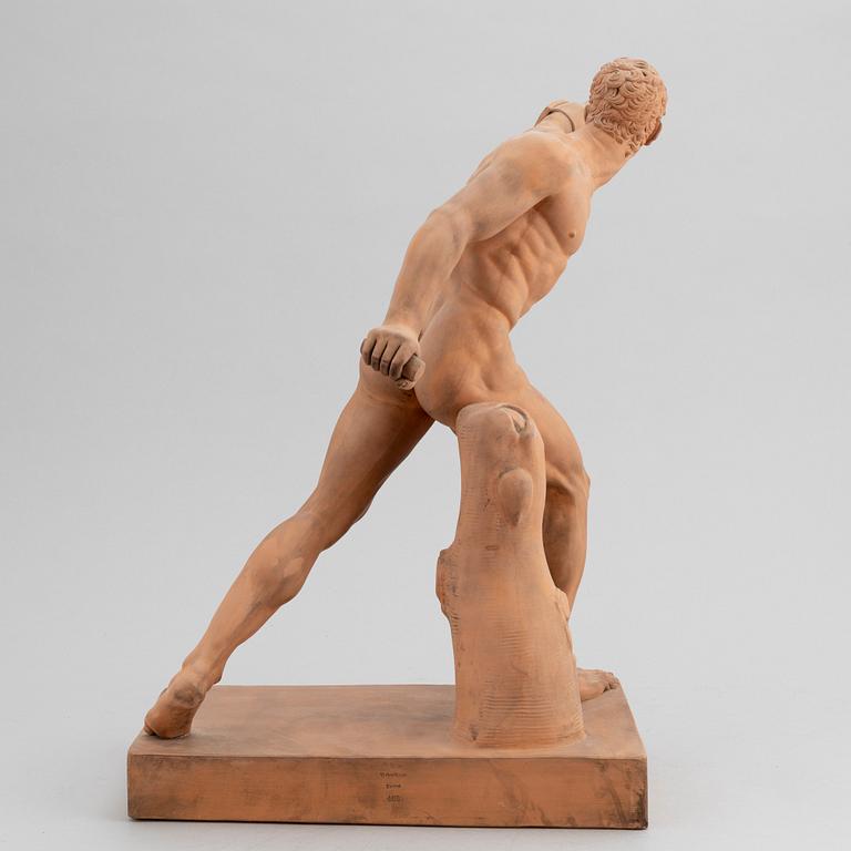 Agasias of Ephesus, after, a terracotta sculpture, P.Ipsen, Copenhagen, late 19th century.