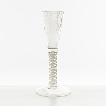 A group of four part Swedish glasses, 18th century.