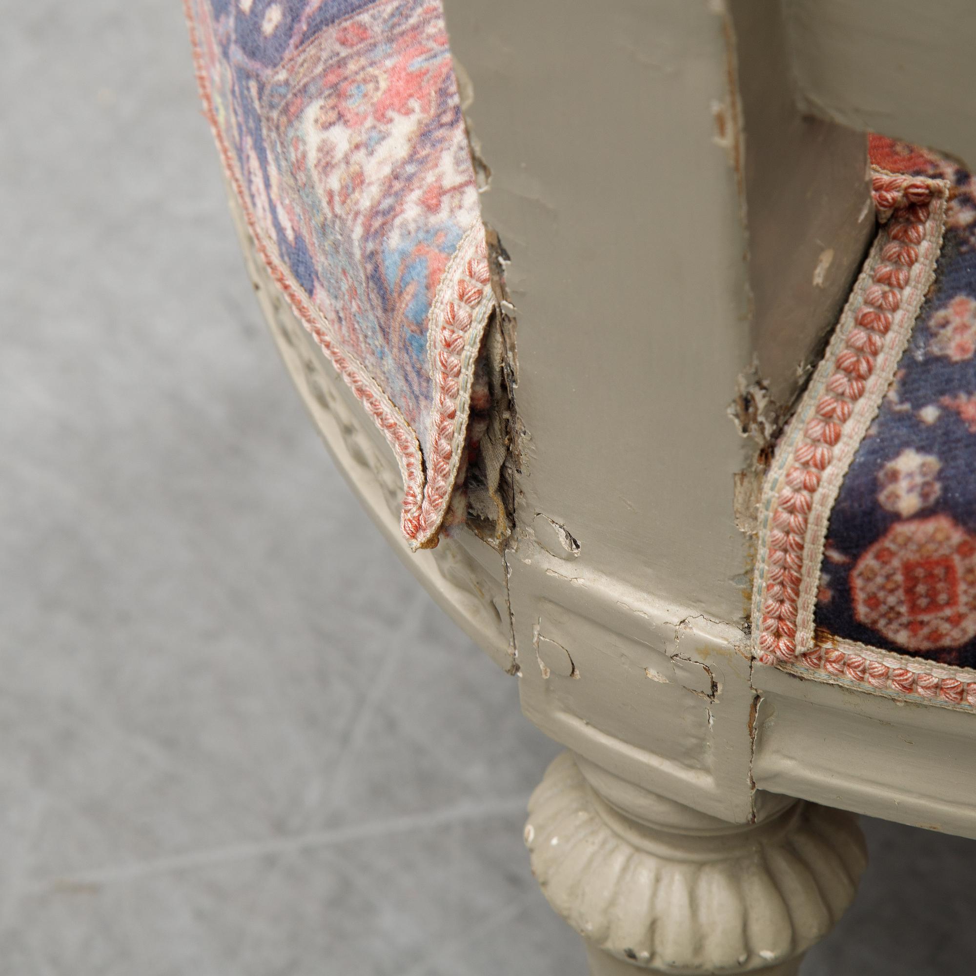 A set of two gustavian armchairs.