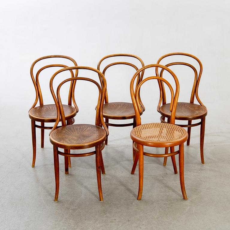 Thonet/Kohn, Chairs, 5 pcs, first half of the 20th century.