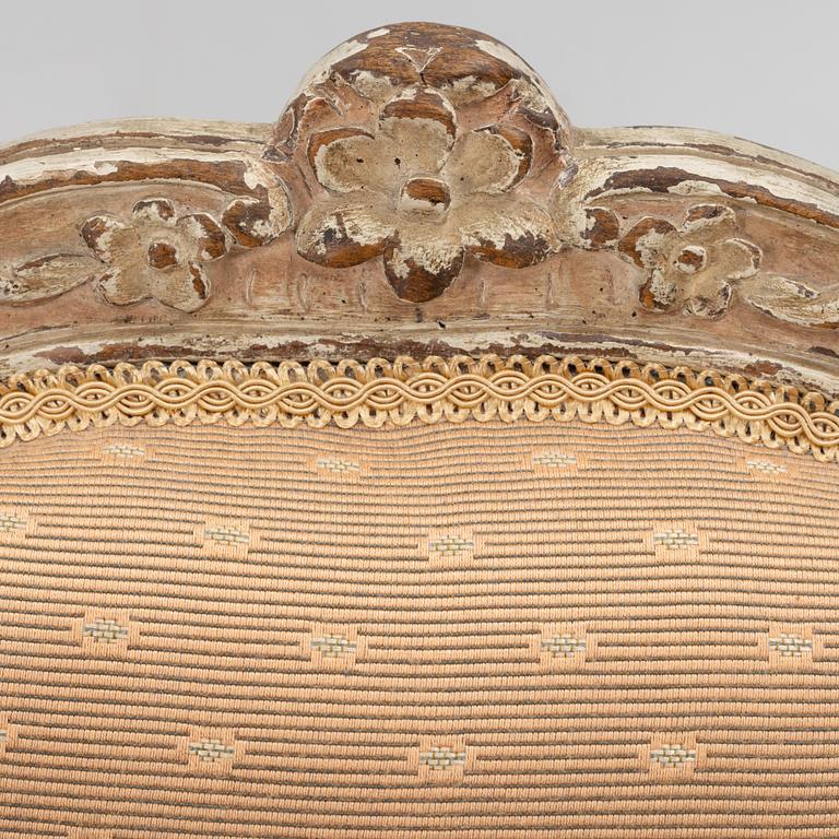 A matched pair of French Louis XV chairs, mid 18th Century.