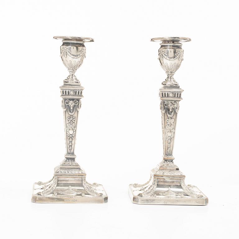 James Dixon & Sons, a pair of silver candlesticks, Sheffield, England, 1962.