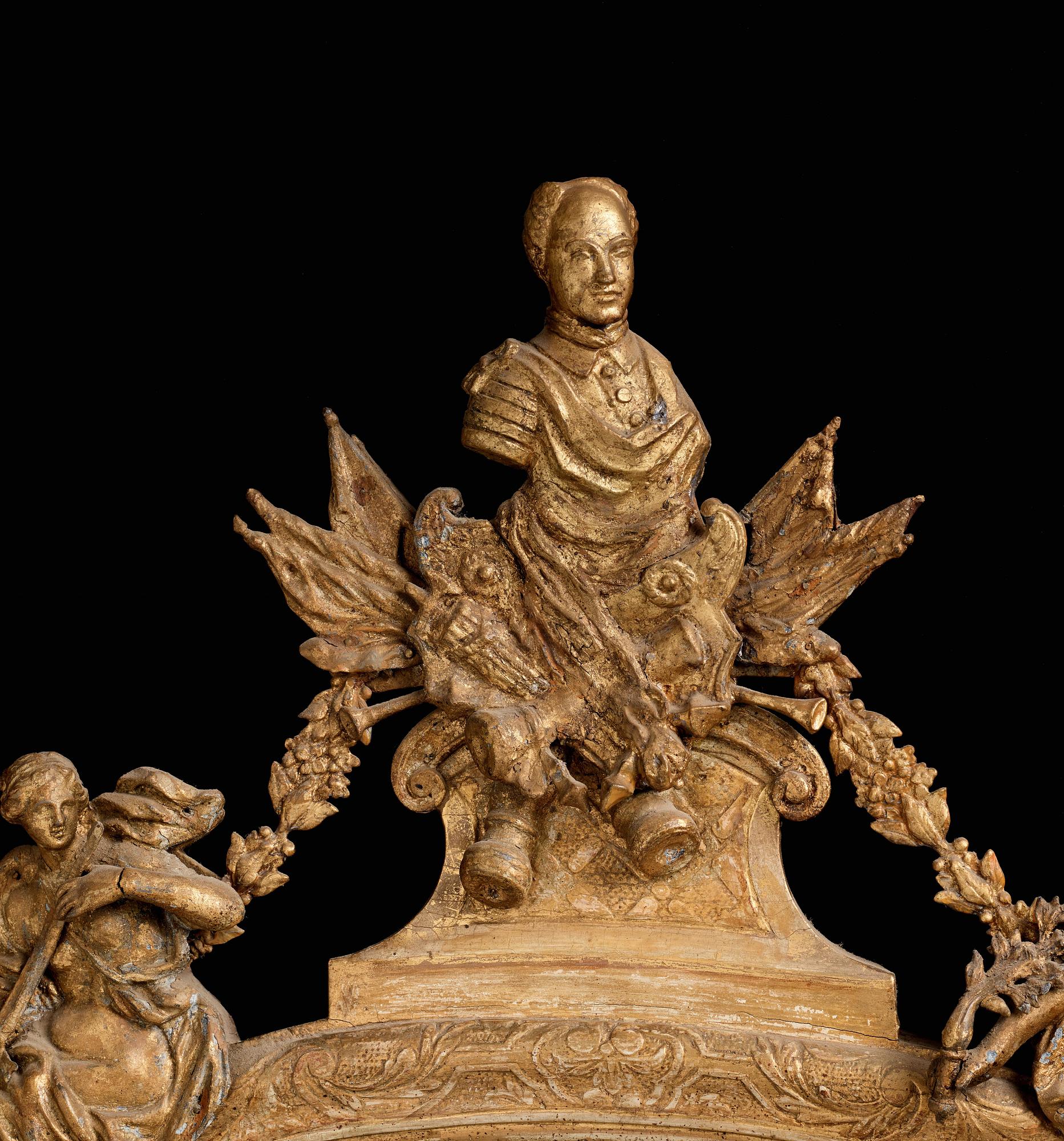 SPEGEL, motiv av Karl XII, av Burchardt Precht, 1700-talets början (verksam i Stockholm 1674-1738).