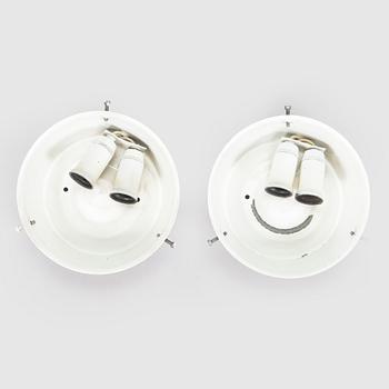 Arne Jacobsen, a pair of 1960's 'AJ-Eklipta' ceiling / wall lamps, for Louis Poulsen/licensed manufacturer Orno, Stockmann.
