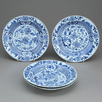 TALLRIKAR, 4 st, porslin, Kina, 1800-tal.