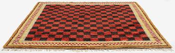 A knotted pile carpet, c. 269 x 244 cm, Norrbottens Läns Hemslöjd.