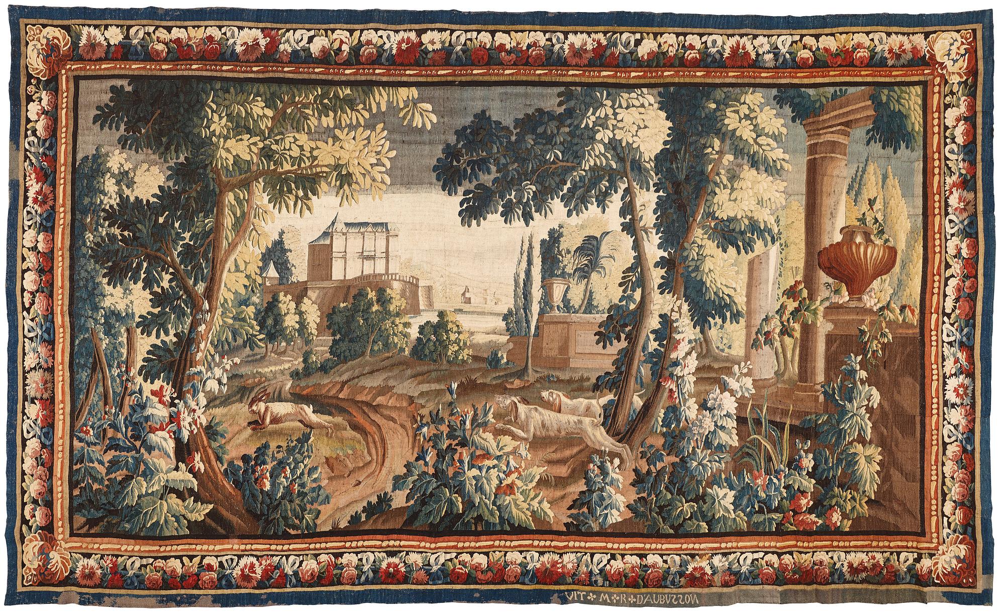 A "Verdure", tapestry, ca 305 x 500 cm, signerad VIT*M*R*D'AUBVSSON.