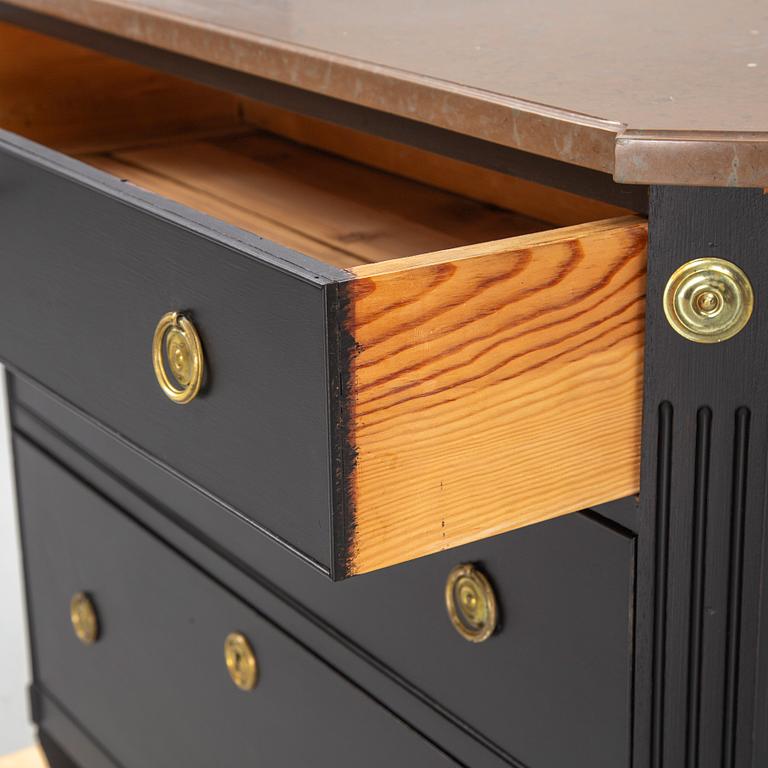 A Gustavian style chest of drawers, around 1900.