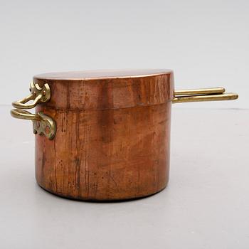 KITTEL MED LOCK, koppar, 15 liter, märkt KT, 1800-tal.
