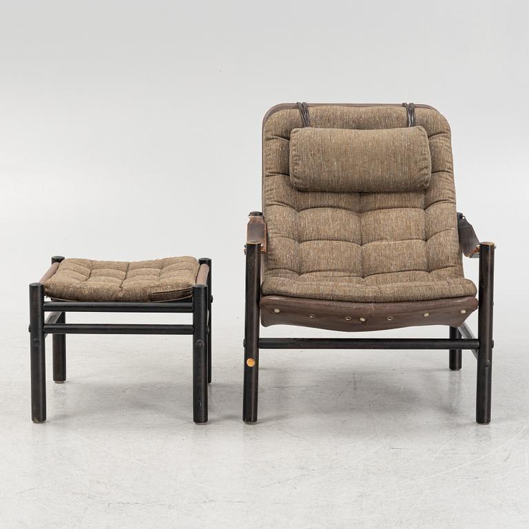 Bror Boije, a 'Junker Hög' armchair and ottoman, Dux, 1970's.