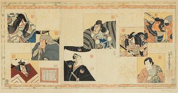 Utagawa Kunisada, Porträtt av skådespelardynastin Ichikawa.