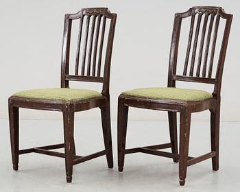 STOLAR, ett par, sengustavianska stockholmsarbeten, omkring 1800.