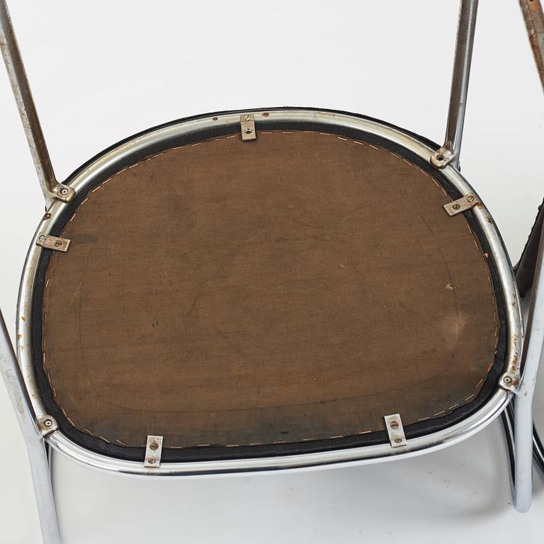 Axel Einar Hjorth, a pair of "Tösse" tubular steel armchairs, Nordiska Kompaniet, Sweden 1930.