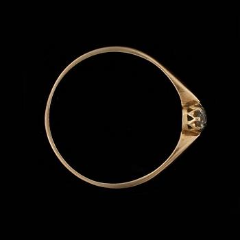 RING, 14k guld med briljantslipad diamant ca 0,25 ct. Vikt ca 1,5 gram.