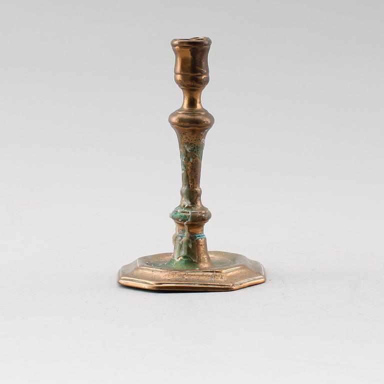 LJUSSTAKE, mässing, 1700-tal.