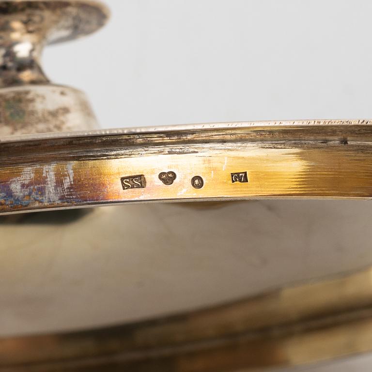 A Swedish silver sugarbowl and a spoon, mark of Svea Svensson, Stockholm 1909.