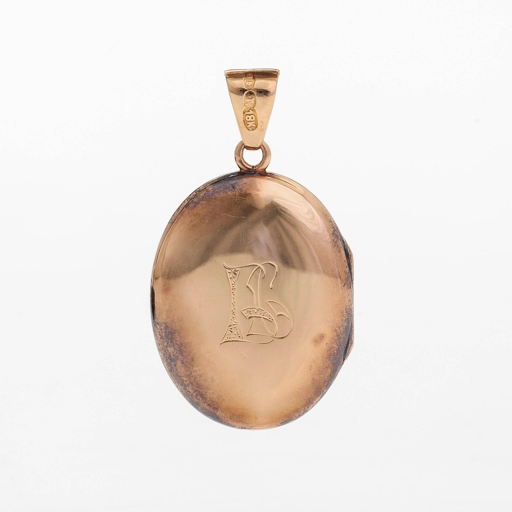 Medaljonki, 18K kultaa, Tampere 1923.