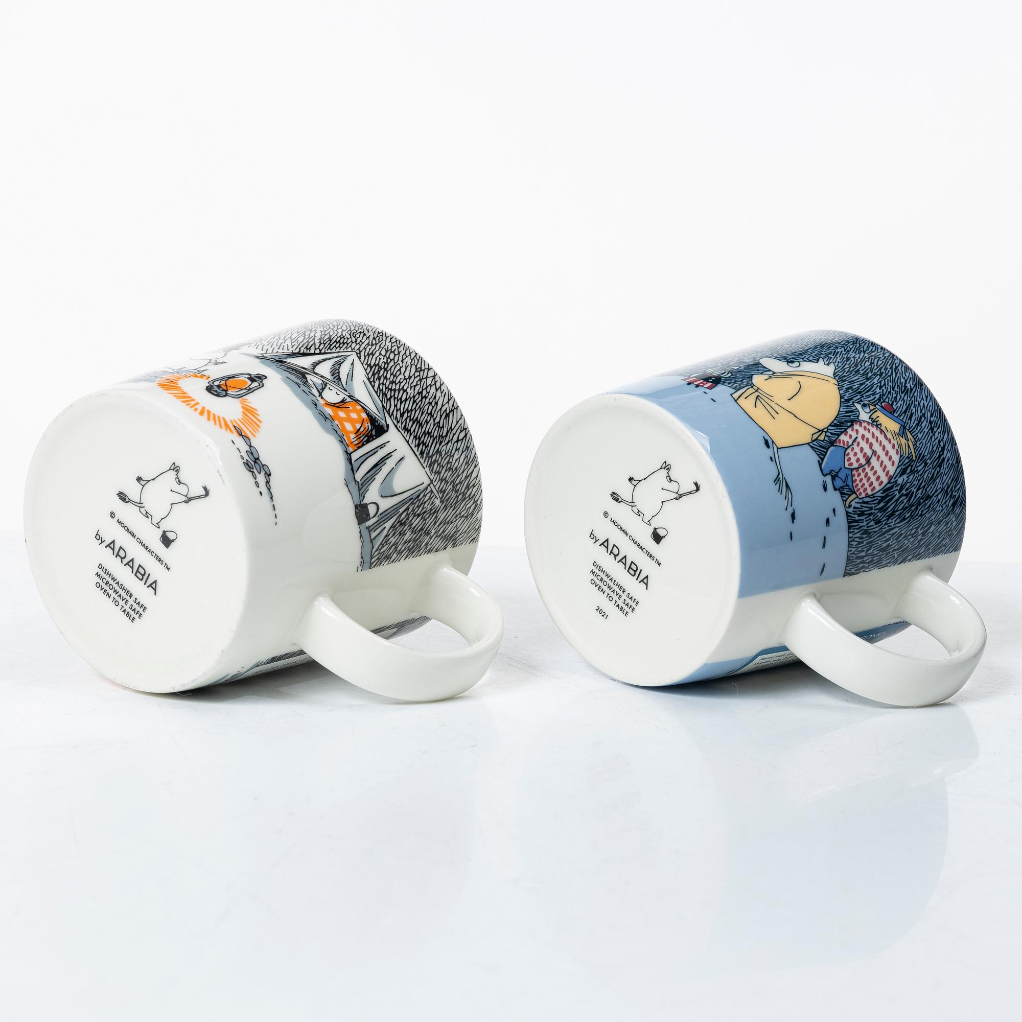 Arabia, 29 Moomin mugs, Finland.