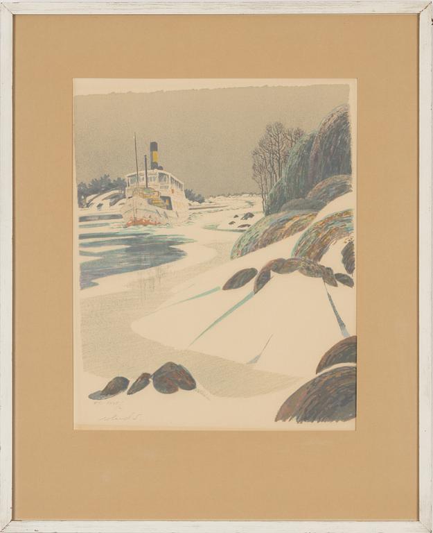 Roland Svensson, lithograph in colours, signed HC XVII/L.