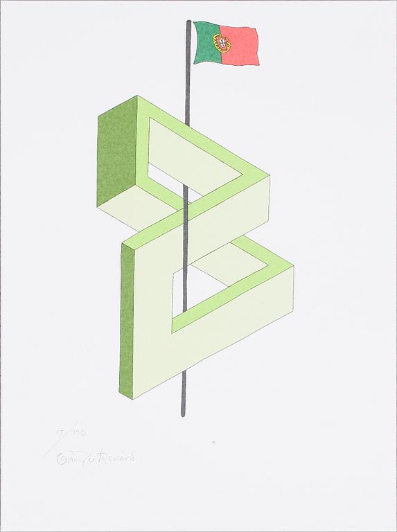 OSCAR REUTERSVÄRD. 15 st i mapp " European Impossible Figures " signerade och numrerade 19/90.