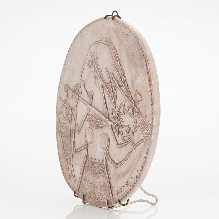 Rut Bryk, a stoneware relief signed BRYK.