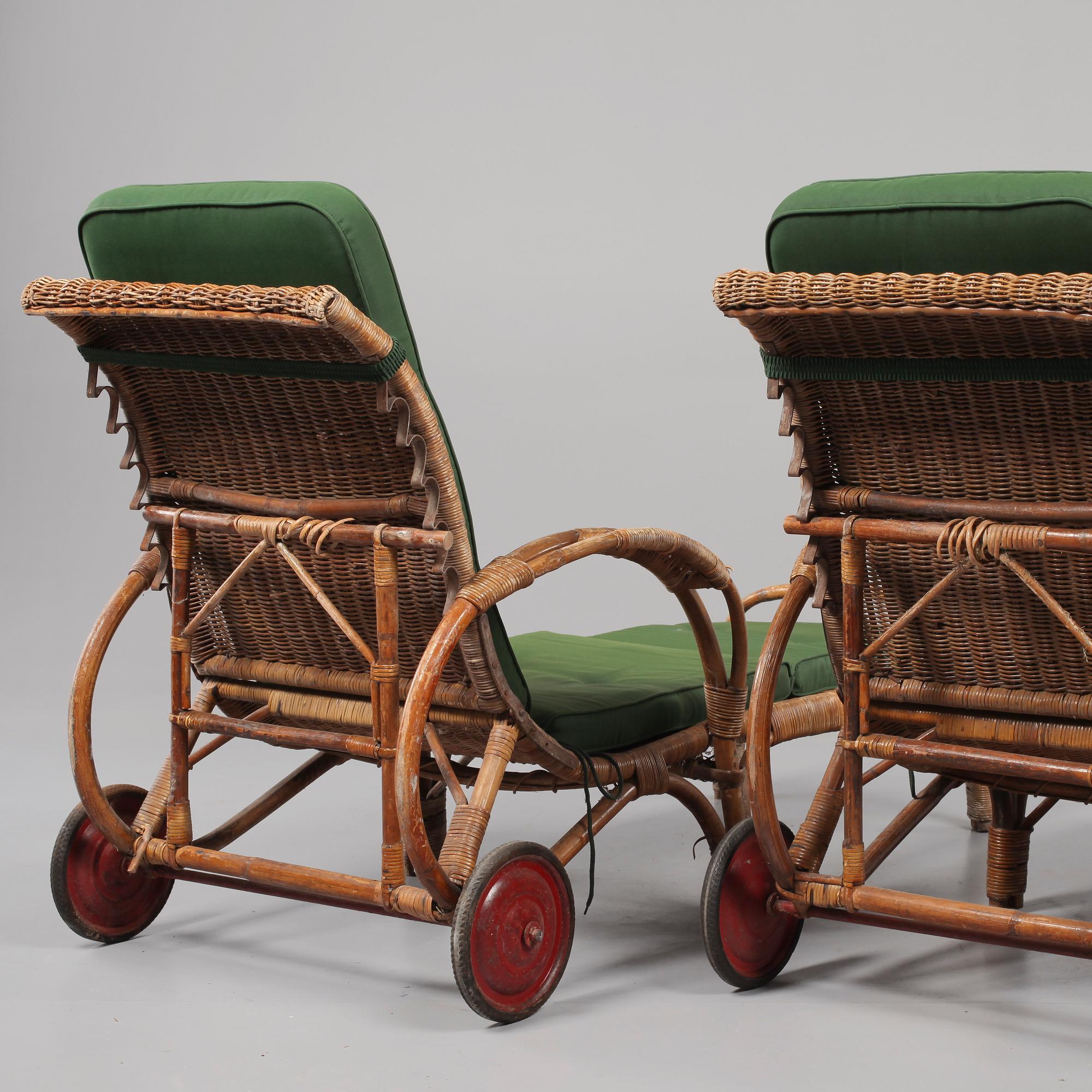 DÄCKSSTOLAR, ett par, 1930/1940-tal.