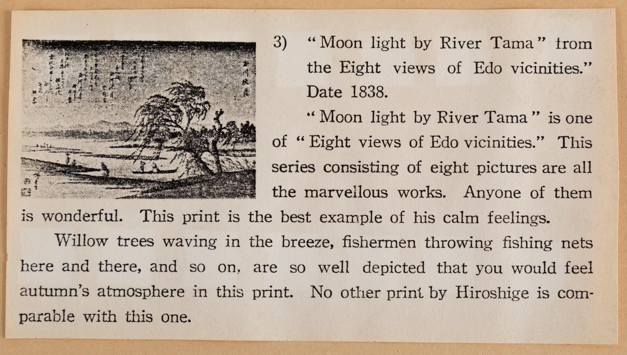 ANDO UTAGAWA HIROSHIGE (6), UTAMARA, and SHARAKU (2) colour woodblock prints. Japan, 20th century.