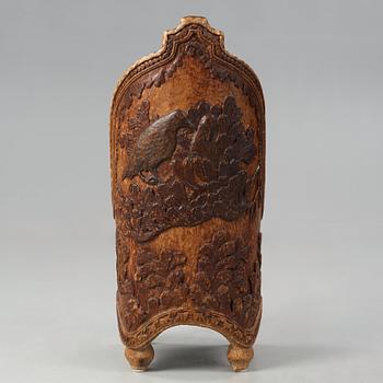 Knut Fjaestad, an Art Nouveau folk art sculptured pine chair, Sweden early 1900's.