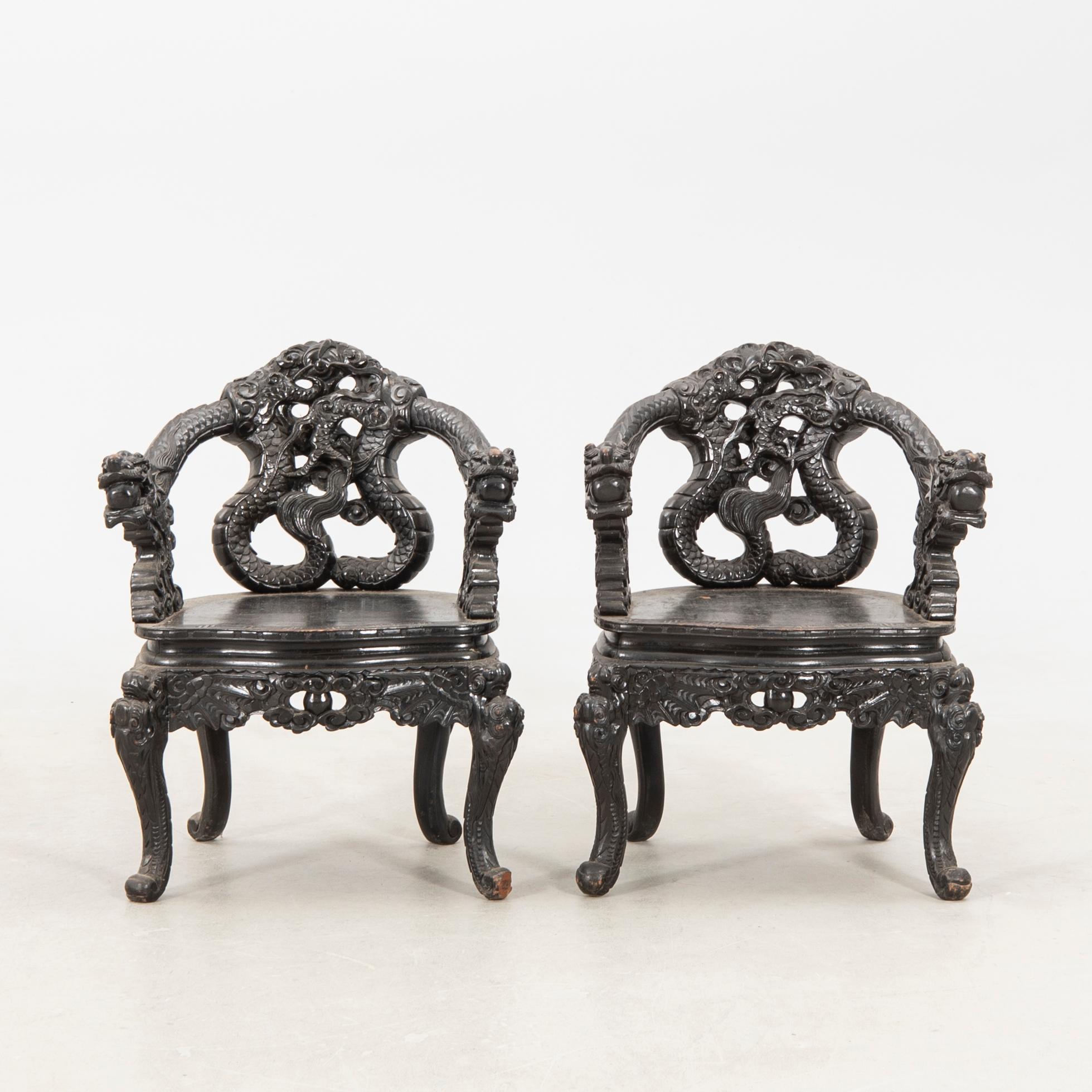 Furniture set, three pieces, China, circa 1900.