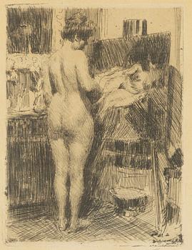 Anders Zorn, "Modell framför tavla".