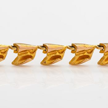 Björn Weckström, "Rolling waves", a 14K gold bracelet. Lapponia 1972.