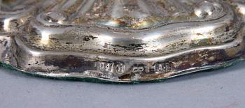 LJUSSTAKAR, ett par, silver, Anders Lundqvist Stockholm, 1850.