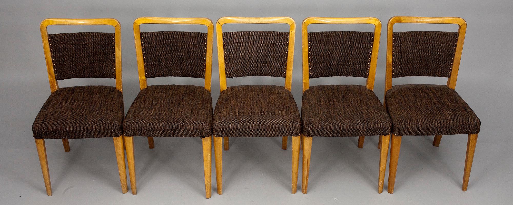 STOLAR, 5 st, möjligen Werner West, Keravan Puusepäntehdas, Finland, 1930-/40-tal.