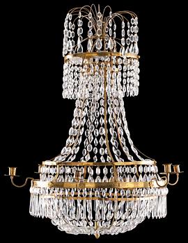 1015. A late Gustavian seven-light chandelier.