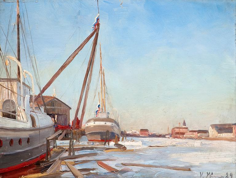 Victor Westerholm, HARBOUR IN WINTER.