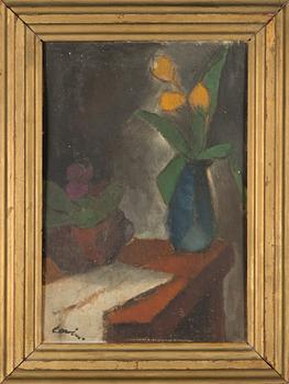 Alvar Cawén, öljy levylle, signeerattu.