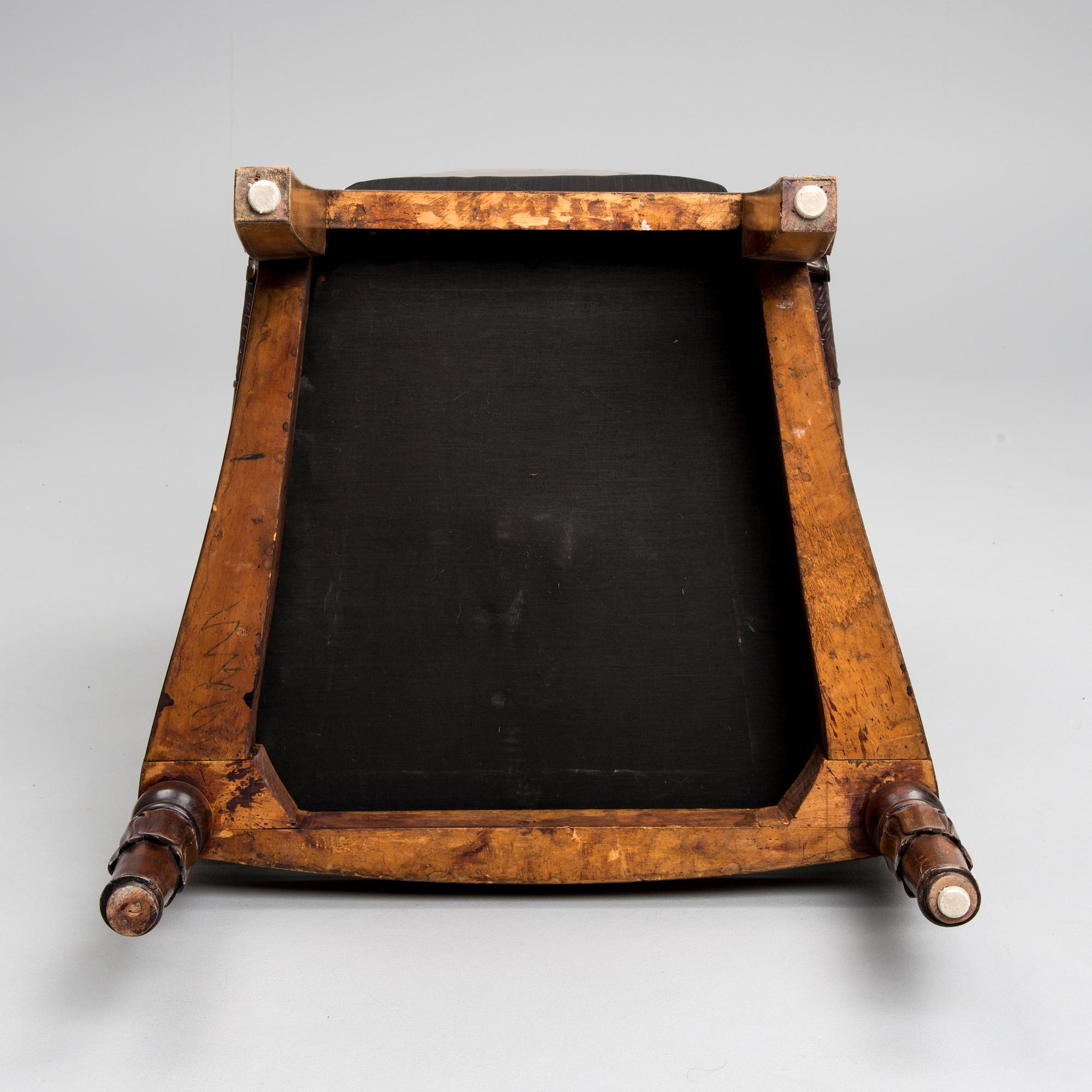 KARMSTOL, empire, Ryssland, Nikolai I 1820-30, mahogny och mahognyfanerad.