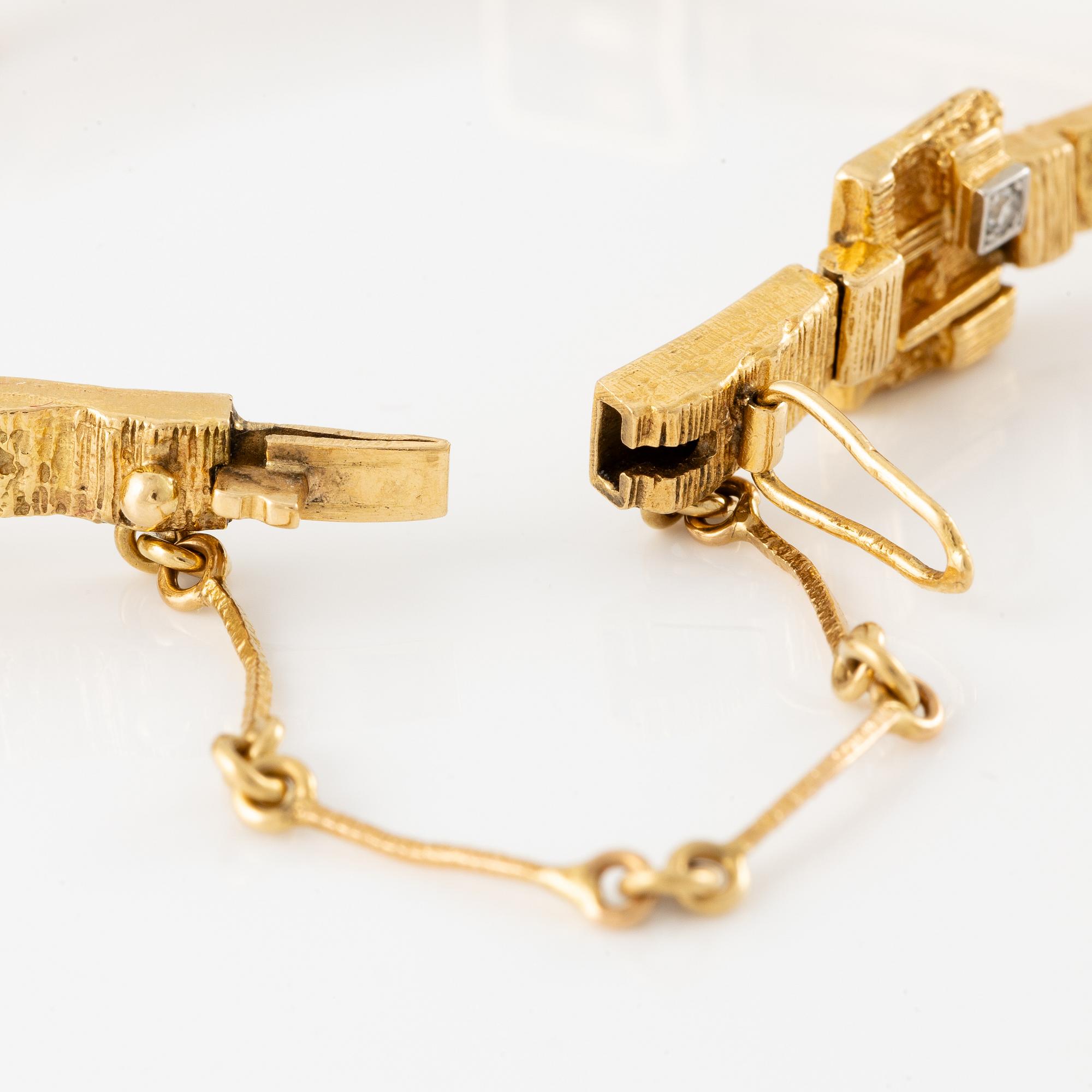 Björn Weckström, armband 18K guld med åttkantslipade diamanter "Diamantetapper", för Lapponia.