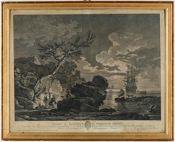 Joseph Vernet · JOSEPH VERNET, Efter, kopparstick, 1800-tal.