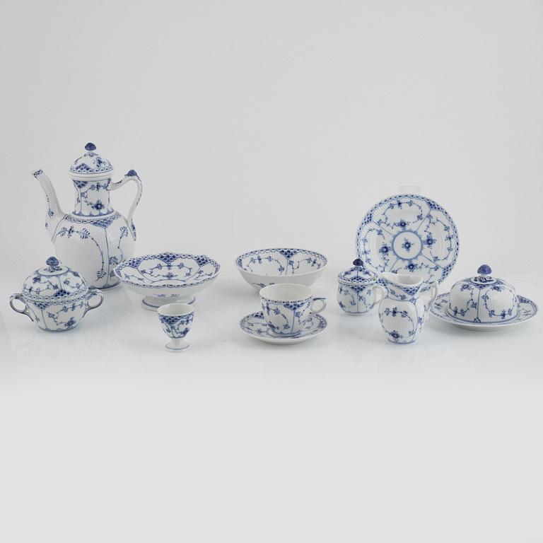 Royal Copenhagen, coffee service, 72 pieces, porcelain, "Musselmalet", Denmark.