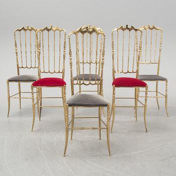 A set of six brass chairs 'Chiavari' model, Italy.