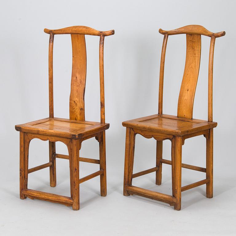 Six hardwood chairs. China. Qing dynasty. 19th century.