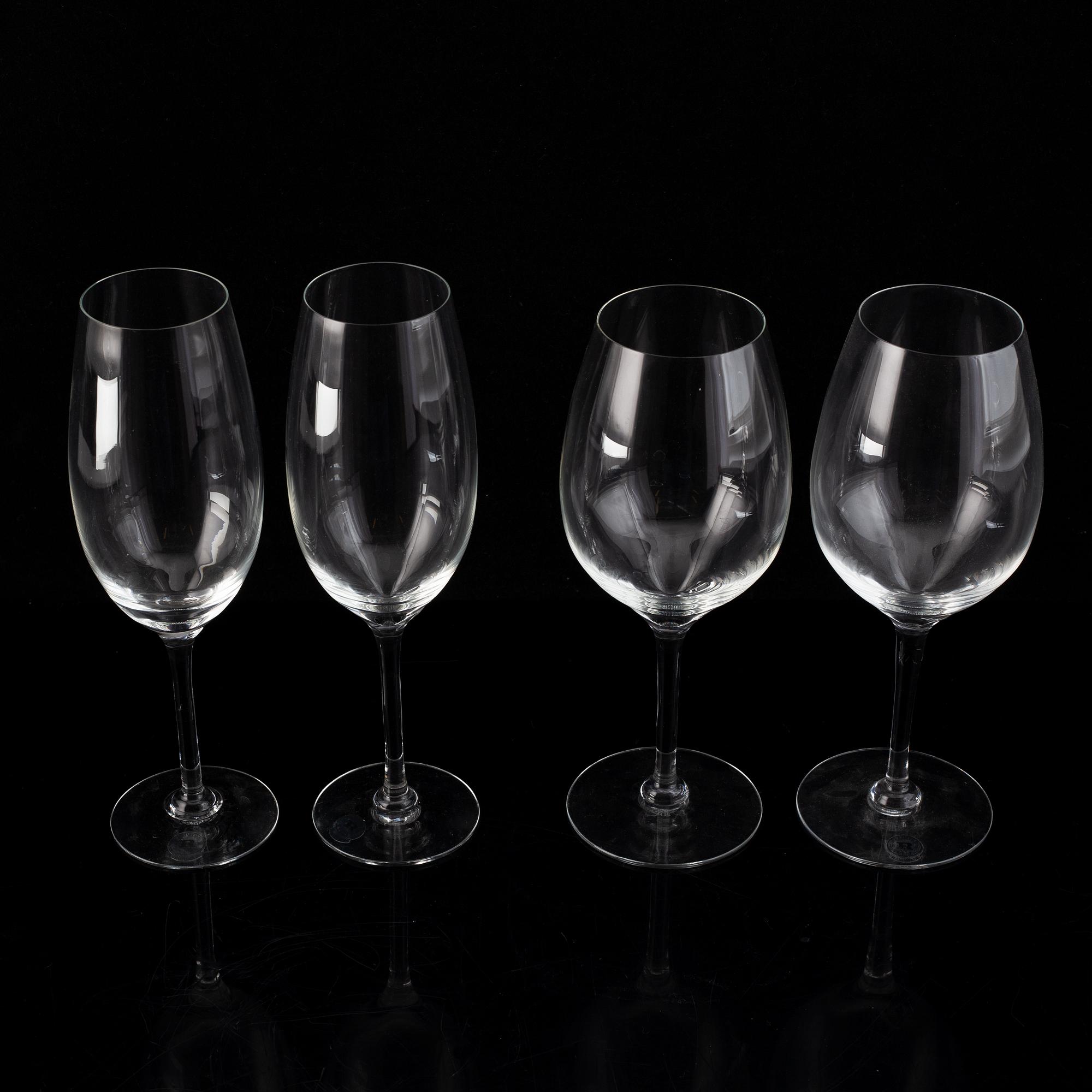 Reijmyre Glasbruk, "Senses", a set of 23 white wine glasses and 24 champagne glasses, design Lina Öhlund.