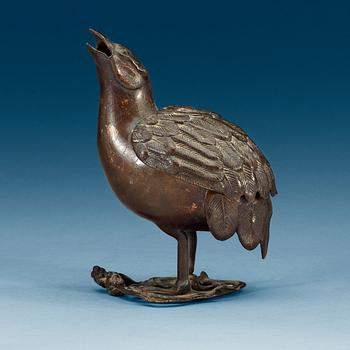 1510. A gold splashed bird shaped censer, Qing dynasty (1644-1912).