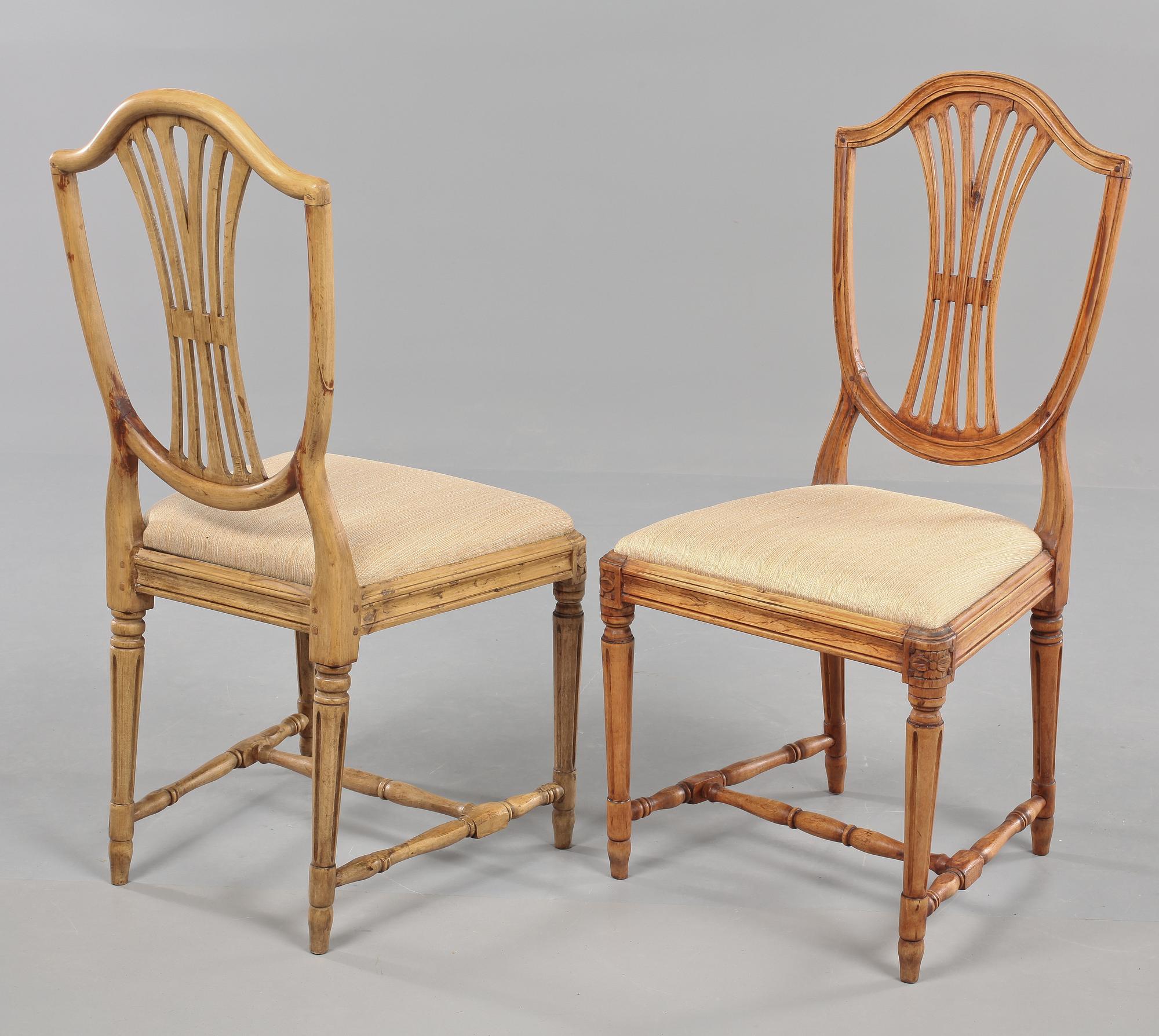 STOLAR, 6 st, gustavianska, omkring 1800.