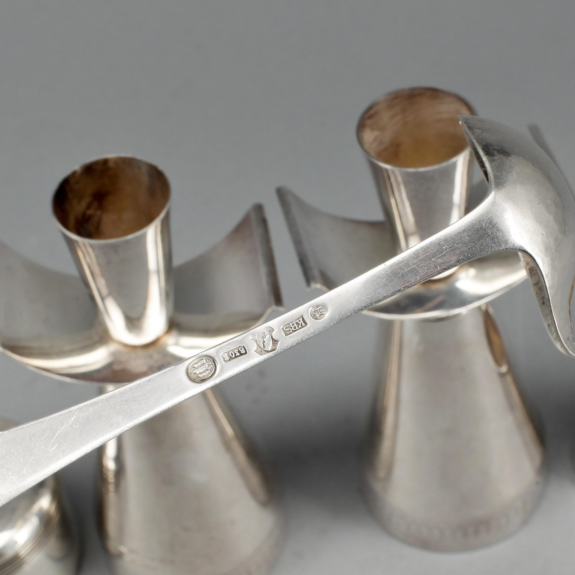 PARTI SILVER, 7 delar, olika mästare och årtal, b la Vera Ferngren; GAB Stockholm 1967. Vikt ca 398 gr.