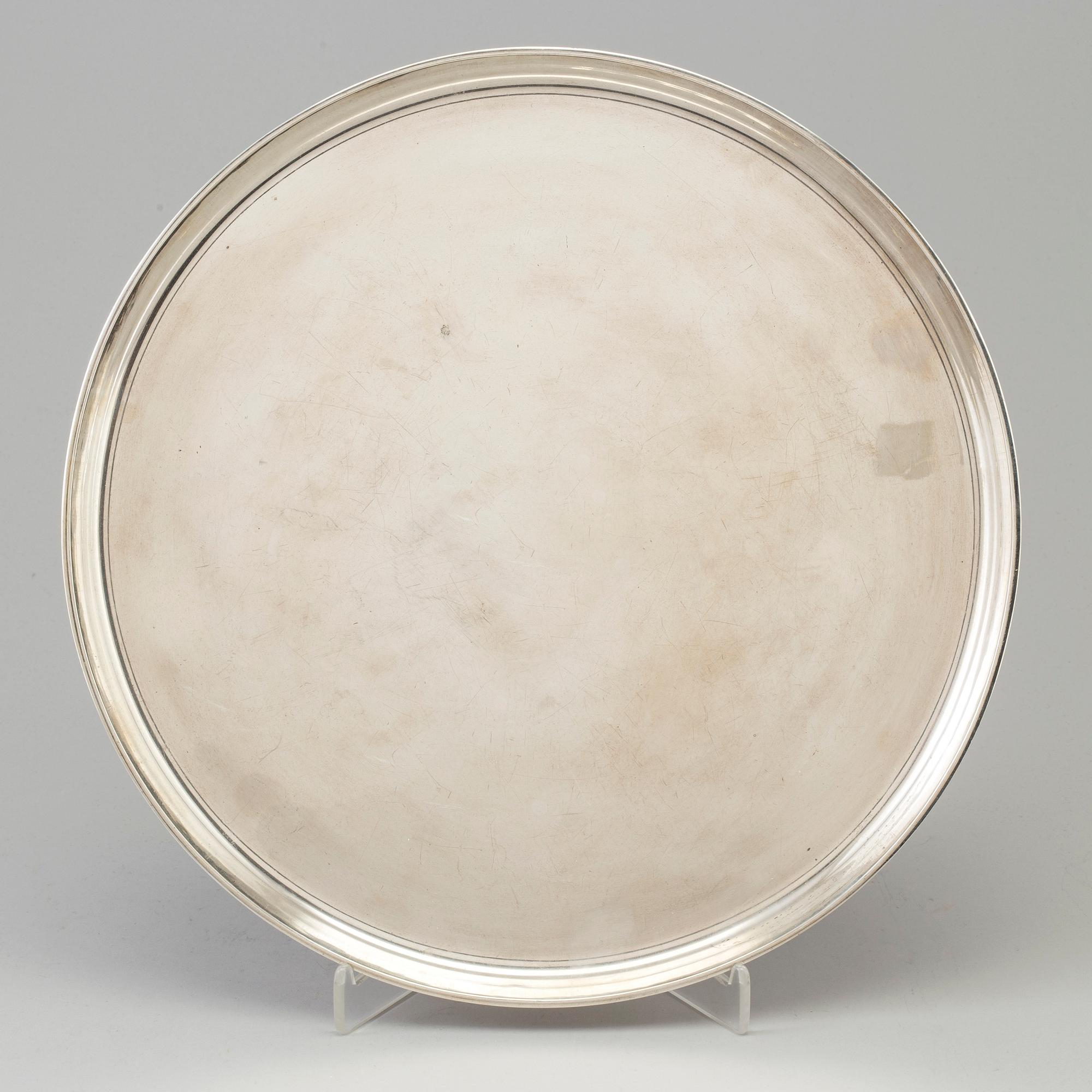 ÅKE STRÖMDAHL, a sterling silver tray from Hugo Strömdahl AB, Stockholm, 1954.