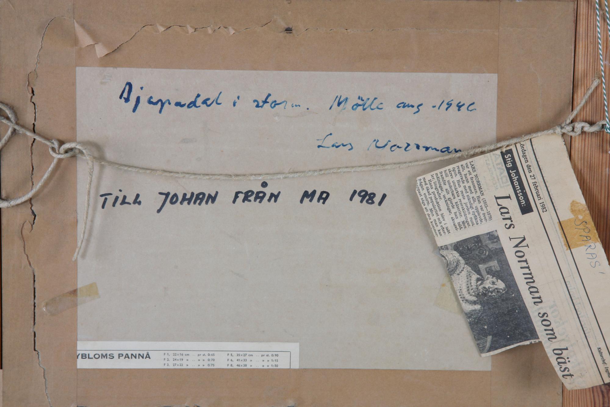 NORRMAN, LARS, olja på pannå, sign o dat 46.