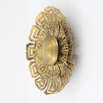 Svend Aage Holm-Sörensen & Pedersen Belysning ApS, a brass shade to a wall light / ceiling light, Denmark, 1970's.
