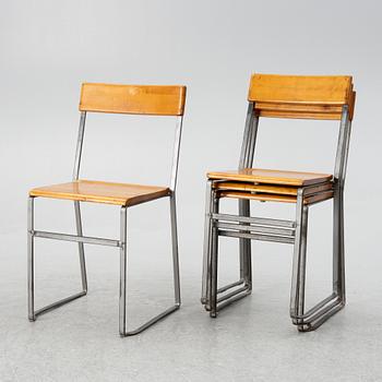 Four 'Chair 10', mid-20th century. Grythyttan's steel furniture. First half of the 20th century.
